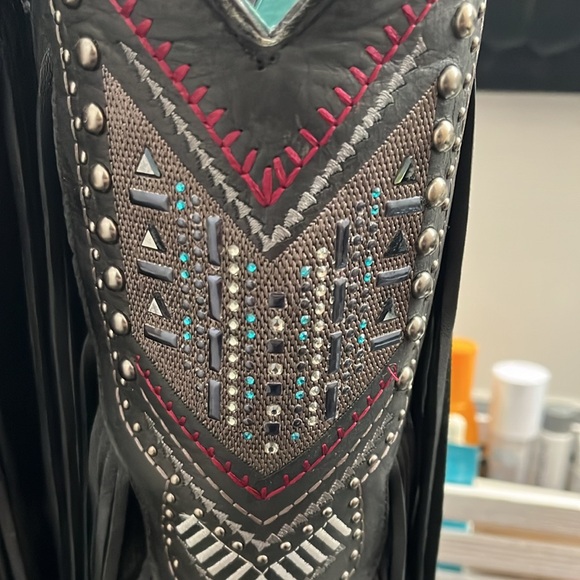 RARE FIND!!!! Corral Crystal fringe cowboy boots - Picture 2 of 10